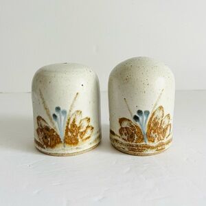 Vintage Handmade Stoneware Salt & Pepper Shakers